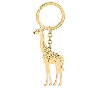 DALANE Acciaio Inox Divertente Cervo Giraffa Portachiavi Regali per Donne Ragazze Renna Alce Auto Portachiavi Borsa Decorazioni (Giraffa Placcata Oro)