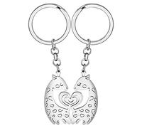 DALANE Acciaio Inox Divertente Cervo Giraffa Portachiavi Regali per Donne Ragazze Renna Alce Auto Portachiavi Borsa Decorazioni (Argento Placcato + Argento Placcato)