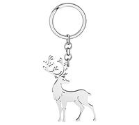 DALANE Acciaio Inox Divertente Cervo Giraffa Portachiavi Regali per Donne Ragazze Renna Alce Auto Portachiavi Borsa Decorazioni (Renna Placcata Argento)