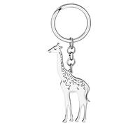 DALANE Acciaio Inox Divertente Cervo Giraffa Portachiavi Regali per Donne Ragazze Renna Alce Auto Portachiavi Borsa Decorazioni (Giraffa Placcata Argento)