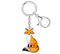 DALANE Acrilico Anime Volpe Portachiavi Animali Gioielli per Donna Ragazze Bambini Volpe Amanti Regali Auto Portachiavi Borsetta Accessori Charms (Arancione)