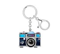 DALANE Acrilico Anni 80 90 Vintage Fotocamera Portachiavi Auto Chiavi Portafoglio Zaino Catene Portachiavi Divertimento Nostalgia Regali per Donne Ragazze Accessori (Blu)