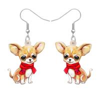 DALANE Acrilico Carino Anime Chihuahua Cane Orecchini Penzoloni Goccia Cucciolo Animali Domestici Gioielli Regali per Donne Ragazze Bambini Amanti Cani Charms Party (Marrone)