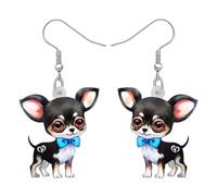 DALANE Acrilico Carino Anime Chihuahua Cane Orecchini Penzoloni Goccia Cucciolo Animali Domestici Gioielli Regali per Donne Ragazze Bambini Amanti Cani Charms Party (Nero)
