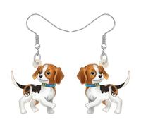 DALANE Acrilico Carino Beagle Cane Orecchini Goccia A Penzoloni Anime Cucciolo Animali Gioielli per Donne Ragazze Bambini Amanti Cani Regali (Marrone)
