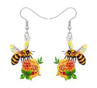 DALANE Acrilico Carino Bumble Bee Orecchini Pendenti Divertente Vaso di Miele Orecchini Honeybee Penzolanti Insetto Bug Primavera Estate Gioielli Accessori Ape Regali per Donne Charms, Medium