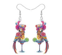 DALANE Acrilico Carino HawaiianTropicale Pappagallo Orecchini Pendenti per le Donne Ragazze Fun Margarita Orecchini Gioielli per gli Amanti Degli Uccello Spiaggia Festa Regali (Multicolore)