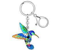 DALANE Acrilico Colibrì Piccione Portachiavi Uccello Auto Portachiavi Regali per Donne Ragazze Borsa Charms Accessori (Blu)