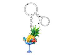DALANE Acrilico Hawaii Frutta Tropicali Cocktail Margarita Portachiavi Auto Chiavi Portafoglio Zaino Portachiavi Accessori Spiaggia Regali per Donne Ragazze (Ananas)