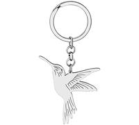 DALANE Carino Colibrì Uccello Portachiavi Acciaio Inox Colibrì Portachiavi Charms Regali per Donne Ragazze Borsa Accessori (Placcato Argento)