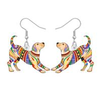 DALANE Graziosi orecchini pendenti in acrilico con motivo labrador, design artistico popolare, gioielli bohémien, regalo per donne, amanti dei cani, animali domestici, proprietari di cuccioli, Medio