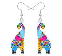 DALANE Orecchini pendenti in acrilico carino colorato con elefante della giungla stile bohémien design mandala per amanti degli animali gioielli unici regali boho per donne ciondoli, Medium, Acrilico