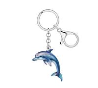 DALANE Portachiavi in acrilico carino delfino chiavi auto portafoglio borsa portachiavi accessori oceano spiaggia regali per donne ragazze amanti degli animali, Blu, M