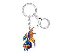 DALANE Portachiavi in acrilico con mito fantasia, drago, chiavi auto, portafoglio, accessori per segrete e draghi, regalo per donne e ragazze, Marrone, Medium