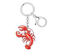 DALANE Portachiavi in acrilico divertente rosso a forma di aragosta per chiavi dell'auto, portafoglio, zaino, portachiavi, accessori per animali marini, regali per donne e ragazze, rosa, M