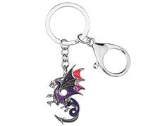 DALANE Smalto Lega Novità Drago Portachiavi Borsa Dinosauro Gioielli per Donne Ragazze Bambini Charms Regali (Lilla)