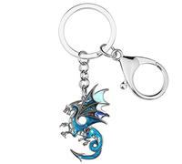DALANE Smalto Lega Novità Drago Portachiavi Borsa Dinosauro Gioielli per Donne Ragazze Bambini Charms Regali (Marine)