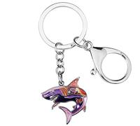 DALANE Smalto Lega Novità Squalo Portachiavi Pesce Auto Portachiavi Charms Gioielli Regali per Donne Ragazze (Viola)
