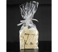 Dalbags - Pz 100 Sacchetti Trasparenti Plastica PPL con Fondello in Carta Bianca per Alimenti Buste PPL 100+60x300 mm Fondo Quadro Adatti al confezionamento di Biscotti, Caramelle, Pasta, minuteria.