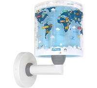 Dalber Lampada da parete Kids World con mappa del mondo e pianeta Terra, 40679, E27