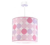 Dalber - Lampada da soffitto, a sospensione rotonda, colore: rosa, led, plastica