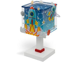 Dalber Lampada da tavolo o comodino per bambini Rocket Razzo Sistema solare