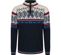 Dale of Norway - Collo da uomo in lana merino - Vail Sweater Midnight/Red Rose/Off White per Uomo in Pelle - Taglia L - Blu navy
