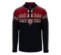 Dale of Norway Maglione Masc 140th Anniversary Uomo, Blu navy rosso rosa Offwhite, L