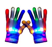 DALEDWN Guanti a LED, 5 colori e 6 modalità, si illuminano, guanti da rave, guanti con luce lampeggiante con dita, giocattoli divertenti (S)