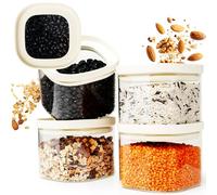 Dalena Home® Set di 4 Barattoli di Vetro con Coperchio robusto Vetro Borosilicato + Etichette (4x 500ml) Contenitore Ermetico per Alimenti - Contenitori per Pasta