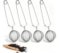Dalephoric 4 Pezzi Filtro da Tè, Pinze da Tè in Acciaio Inox, Infusore per Tisane di sfera, Uniforme a Maglia Fine, Infusore per Tè Sfuso, Facile da Pulire, Colino per Spezie e Condimento