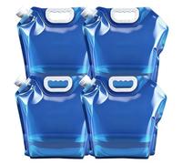 Dalephoric 4 Pezzi Tanica Acqua Pieghevole 10L, Tanica Pieghevole, Senza BPA, Taniche per Acqua Portatili, Contenitori Pieghevoli per Acqua, Riutilizzabile, per Campeggio, Emergenza, Picnic, Blu