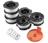 Dalephoric 6 Pezzi Bobine Tagliaerba, Compatibile con Black e Decker Bobina Filo Decespugliatore, Rocchetto Filo Tagliabordi con 1 Coperchio e 1 Molla di Ricambio, Lunghezza 9,14 m, Diametro 1,65 mm