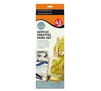Daler Rowney 126500201, Set per Pittura, incl. 12 tubetti di Pittura acrilica da 12 ml, 1 tavolozza, Tela e 4 matite da Disegno