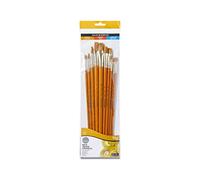 Daler Rowney 216920110 - Set di 10 pennelli con ghiera Dorata e Manico Lungo