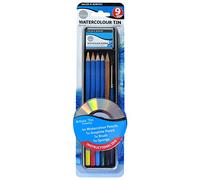 Daler Rowney 643200008 Simply - Pencil Watercolor Tin Set, 9 Pieces