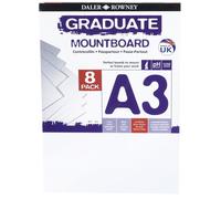 Daler Rowney A3 Graduate Mount Board Confezione Da 8 Bianco Ghiaccio