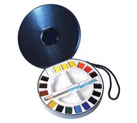 Daler Rowney Aquafine set da 18 mezzi godet di acquerello + pennello + tavolozza