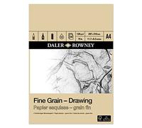 Daler Rowney Blocco da disegno a grana fine, carta da schizzi a grana fine A4 120gm 30 fogli