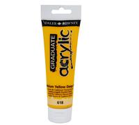 DALER ROWNEY - D123120618 - Colore acrilico fine Graduate - 120 ml - giallo cadmio scuro - Daler Rowney - 85518 - Conf. da 1 Pz. - D123120618