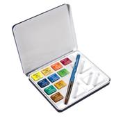 DALER ROWNEY - D131900910 - Acquerelli Aquafine - colori assortiti - Daler Rowney - scatola metallo 10 acquerelli + pennello + tavolozza - 85386 - Conf. da 1 Pz. - D131900910