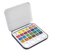 DALER ROWNEY - D131900924 - Acquerelli Aquafine - colori assortiti - Daler Rowney - scatola metallo 24 acquerelli + pennello + tavolozza - 85387 - Conf. da 1 Pz. - D131900924