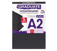 Daler Rowney, Graduate, 329205012, Passepartout, formato A2, colore nero, 5 pezzi