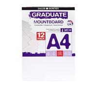 Daler-Rowney Graduate Cream Core passepartout con superficie liscia, confezione da 1,25 mm di spessore, formato A4, 21 x 29,7 cm, bianco ghiaccio, 12 pezzi