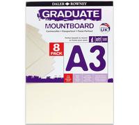 Daler Rowney Graduate Mountboard Bianco, Nero, Avorio Misure A3 E A2