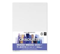 Daler-Rowney Graduate pannello misto in policotone, grana fine, 350 gsm, pannello, A4-21 x 29,7 cm, bianco, studenti di arte e dilettanti, 1 pezzo