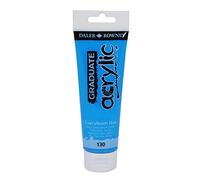 Daler Rowney Graduate - Pittura acrilica, tubo di plastica, 120 ml, colore blu coeruleo