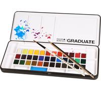 Daler Rowney Graduate set di 36 mezzi godet acquerello, pennello e matita