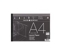 Daler-Rowney Graphic Series - Blocco di carta per layout A4, 45 g/mq, incollato su 1 lato, 80 fogli bianchi, ideale per artisti professionisti e studenti