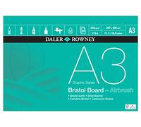 Daler-Rowney Graphic Series - Cuscinetto per lavagna, formato A3, superficie liscia, 250 g/m², incollato, 1 lato, senza acidi, 20 fogli bianchi, ideale per artisti professionisti e studenti